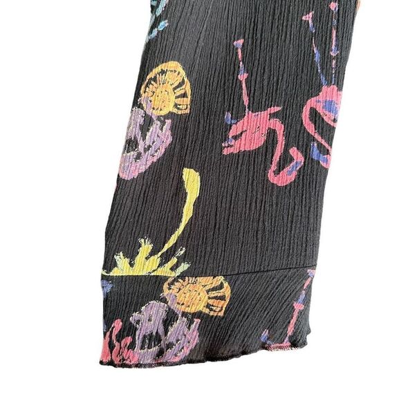 Vintage Rare HTF 90s Under The Sea Ocean Beach Flamingo Print Flutter Sleeve Art - Picture 5 of 9